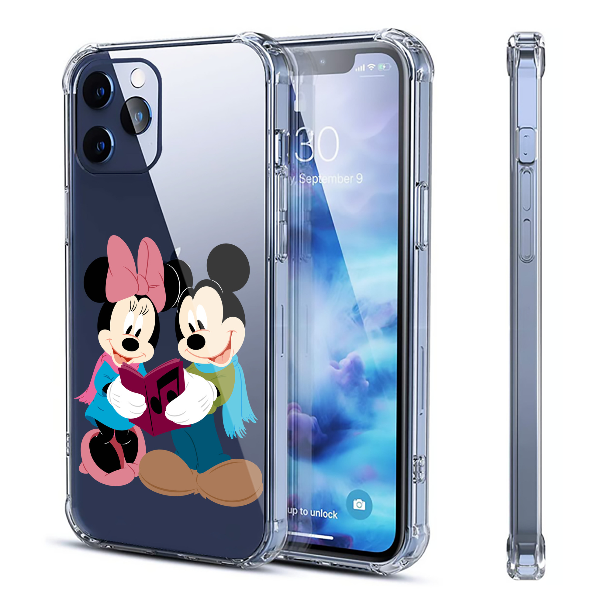 （画像用） ミッキーマウス Mickey Mouse 【iPhone 12シリーズ対応】透明スマホケース（クリアソフトケース）